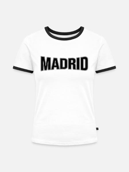 Madrid - Frauen Kontrast-T-Shirt - Weiß/Schwarz