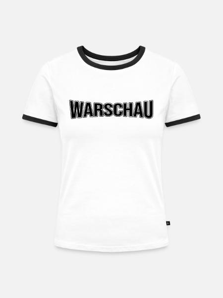 Warschau - Frauen Kontrast-T-Shirt - Weiß/Schwarz