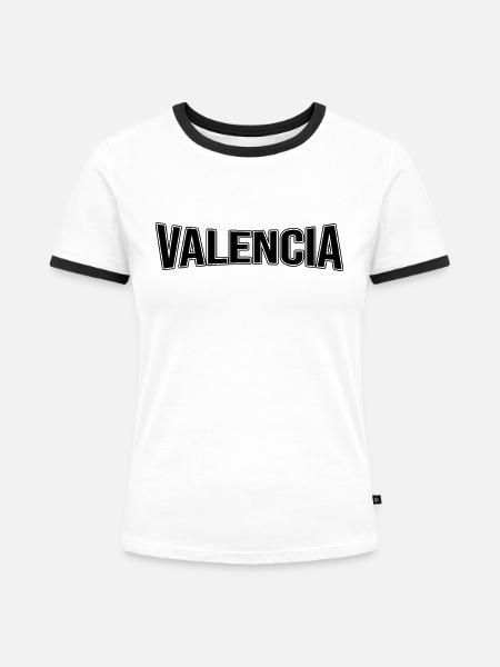 Valencia - Frauen Kontrast-T-Shirt - Weiß/Schwarz