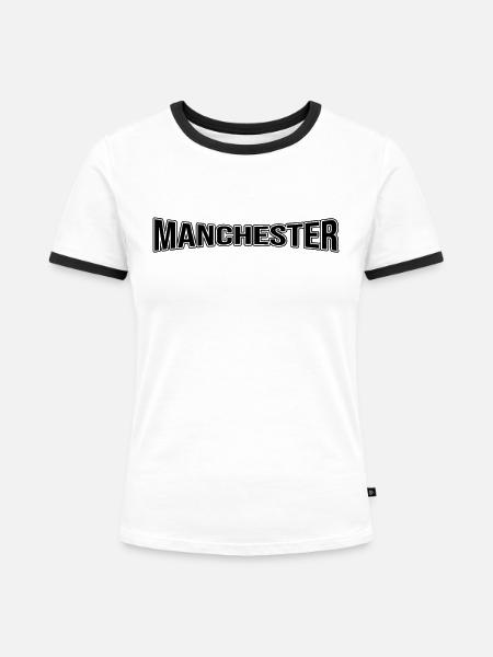 Manchester - Frauen Kontrast-T-Shirt - Weiß/Schwarz