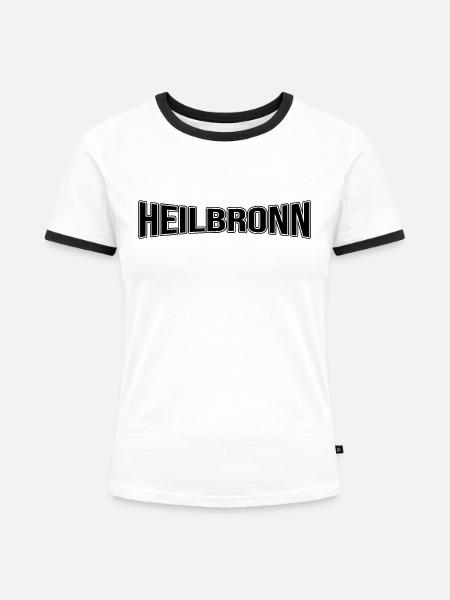 Heilbronn - Frauen Kontrast-T-Shirt - Weiß/Schwarz