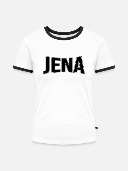 Jena - Frauen Kontrast-T-Shirt - Weiß/Schwarz