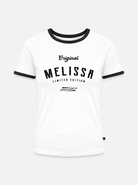 Melissa Limited Edition - Frauen Kontrast-T-Shirt - Weiß/Schwarz