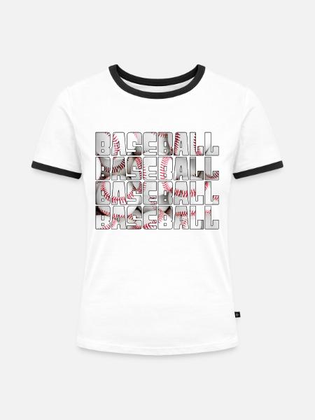 baseball - Frauen Kontrast-T-Shirt - Weiß/Schwarz