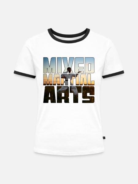 Kampfsport - Frauen Kontrast-T-Shirt - Weiß/Schwarz