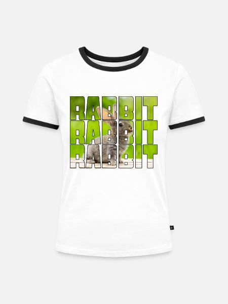 Hase - Frauen Kontrast-T-Shirt - Weiß/Schwarz