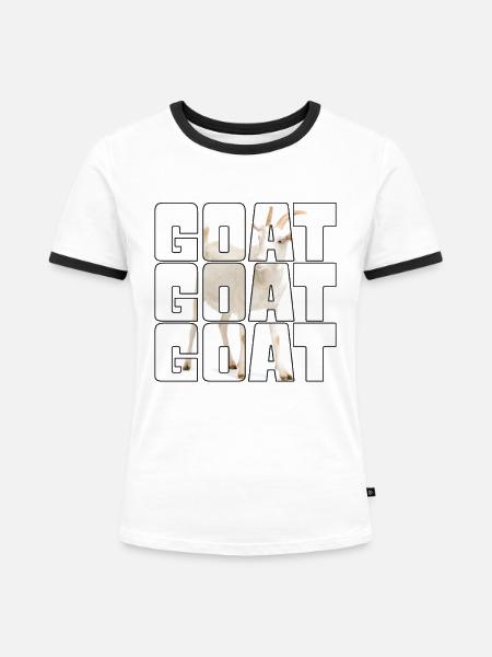 Ziege - Frauen Kontrast-T-Shirt - Weiß/Schwarz