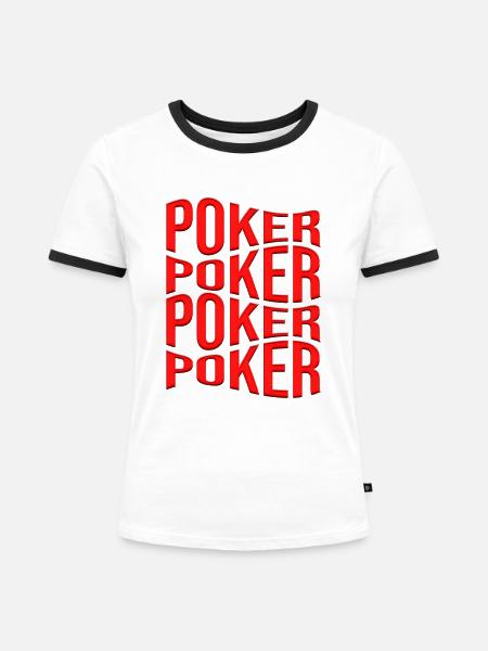 poker - Frauen Kontrast-T-Shirt - Weiß/Schwarz