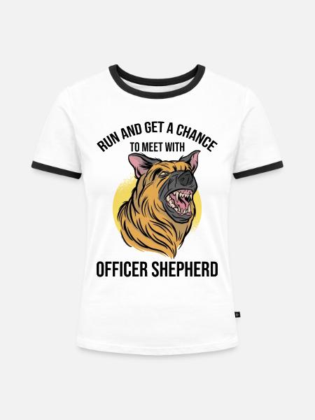 Polizeibeamter Polizeihund - Frauen Kontrast-T-Shirt - Weiß/Schwarz