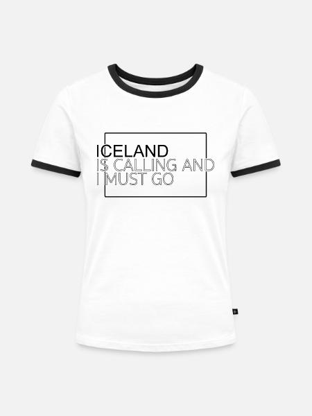 Island Spruch - Frauen Kontrast-T-Shirt - Weiß/Schwarz