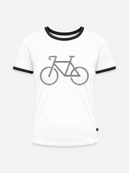 Fahrrad - Frauen Kontrast-T-Shirt - Weiß/Schwarz