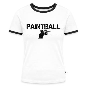 Paintball - Frauen Kontrast-T-Shirt - Weiß/Schwarz - Vorne - Selfina (174cm)