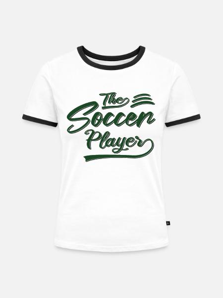 the soccer player - Frauen Kontrast-T-Shirt - Weiß/Schwarz