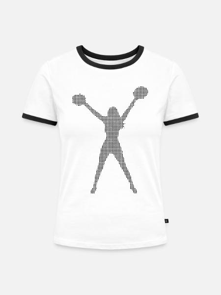 Cheerleading - Frauen Kontrast-T-Shirt - Weiß/Schwarz