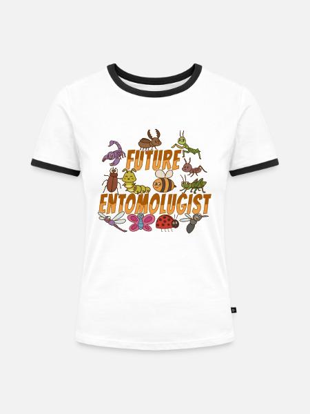 Insekten Design - Frauen Kontrast-T-Shirt - Weiß/Schwarz