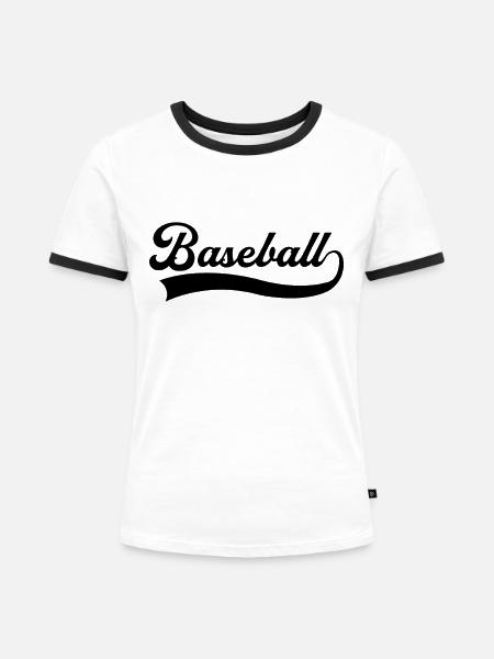 Baseball - Frauen Kontrast-T-Shirt - Weiß/Schwarz