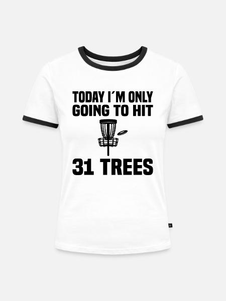 Frisbee Golf - Frauen Kontrast-T-Shirt - Weiß/Schwarz