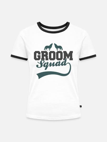 Bräutigam's Wolfsrudel - Frauen Kontrast-T-Shirt - Weiß/Schwarz