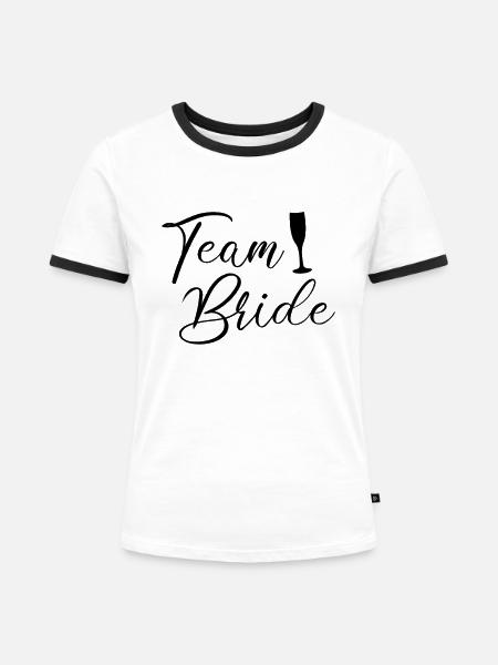 team bride Team Braut - Frauen Kontrast-T-Shirt - Weiß/Schwarz