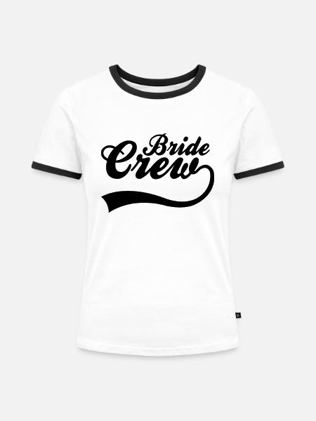 Team Braut bride crew - Frauen Kontrast-T-Shirt - Weiß/Schwarz