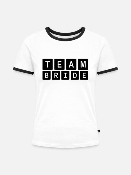 team bride Team Braut - Frauen Kontrast-T-Shirt - Weiß/Schwarz