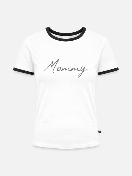 Mommy Schriftzug - Frauen Kontrast-T-Shirt - Weiß/Schwarz