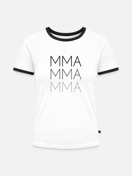 MMA Schriftzug - Frauen Kontrast-T-Shirt - Weiß/Schwarz