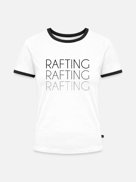 rafting Schriftzug - Frauen Kontrast-T-Shirt - Weiß/Schwarz