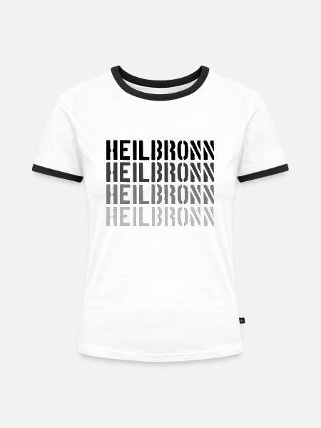 Heilbronn - Frauen Kontrast-T-Shirt - Weiß/Schwarz