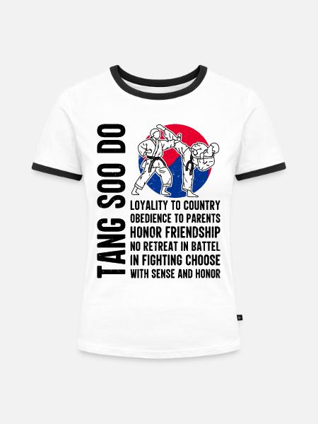 Tang Soo Do Geschenk - Frauen Kontrast-T-Shirt - Weiß/Schwarz