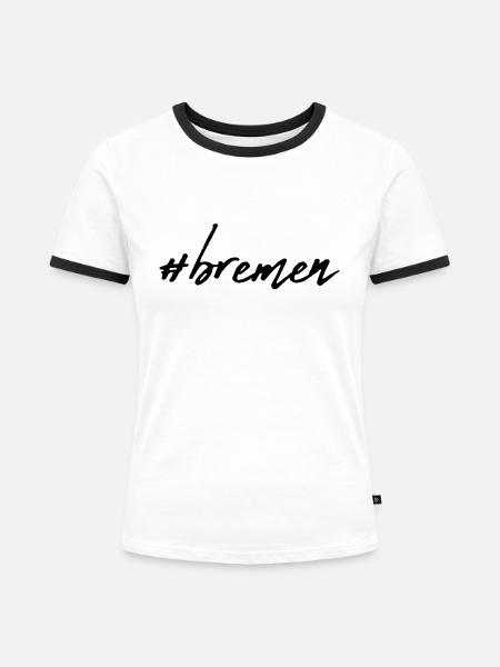 Bremen - Frauen Kontrast-T-Shirt - Weiß/Schwarz