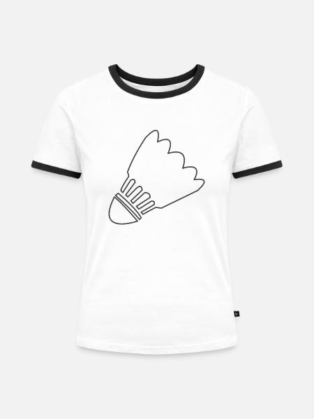 Federball - Frauen Kontrast-T-Shirt - Weiß/Schwarz