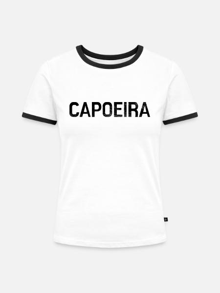 Capoeira - Frauen Kontrast-T-Shirt - Weiß/Schwarz