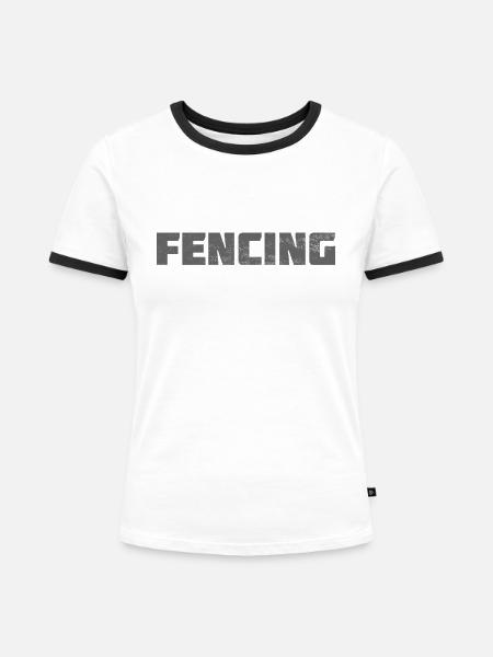 Fechten - Frauen Kontrast-T-Shirt - Weiß/Schwarz