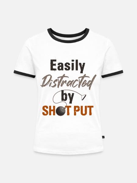 Leichtathletik Leichtathletik Wurf Athlet - Frauen Kontrast-T-Shirt - Weiß/Schwarz