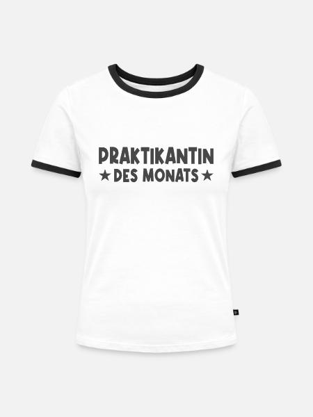 Praktikantin des Monats - Frauen Kontrast-T-Shirt - Weiß/Schwarz
