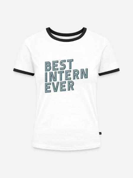 bester Praktikant - Frauen Kontrast-T-Shirt - Weiß/Schwarz
