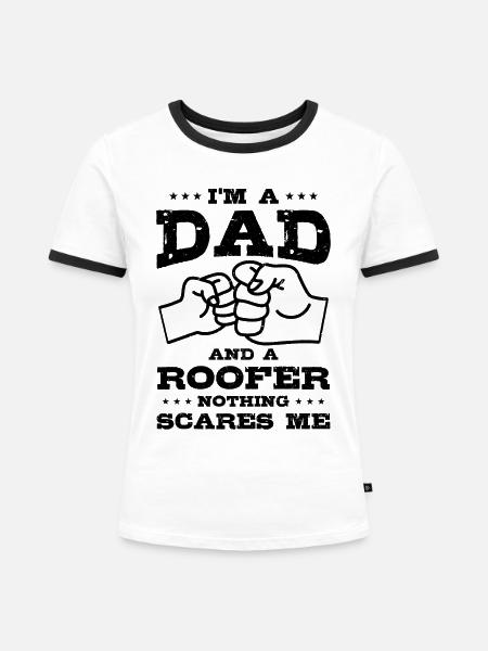 Dachdecker/in Dachdecker/in Dachdecker/in - Frauen Kontrast-T-Shirt - Weiß/Schwarz