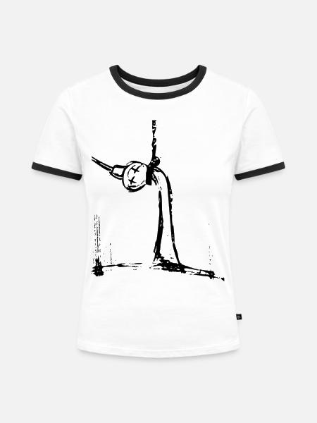 Fernsehturm Hangman - Frauen Kontrast-T-Shirt - Weiß/Schwarz