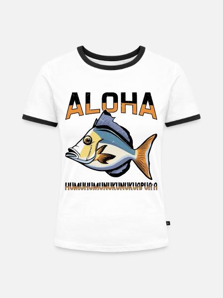 Humuhumunukunukuapua'a Riff-drückerfisch - Frauen Kontrast-T-Shirt - Weiß/Schwarz