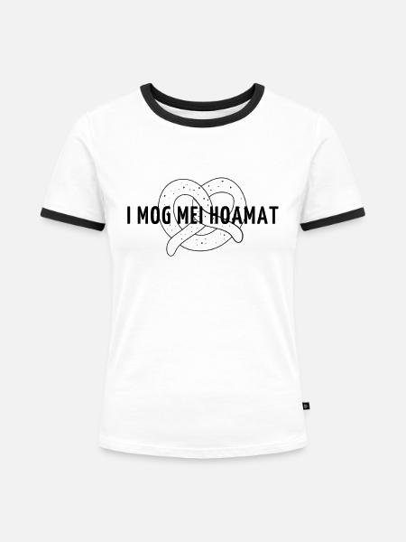 Bayern Heimat Spruch - Frauen Kontrast-T-Shirt - Weiß/Schwarz