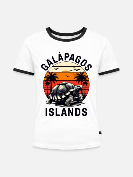 Galápagos Islands - Frauen Kontrast-T-Shirt - Weiß/Schwarz
