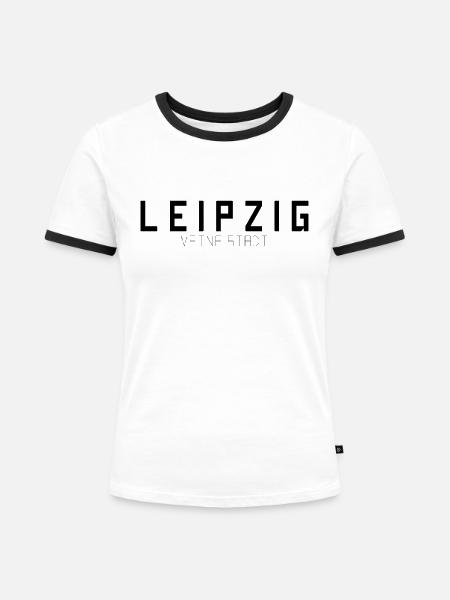 Leipzig Meine Stadt - Frauen Kontrast-T-Shirt - Weiß/Schwarz
