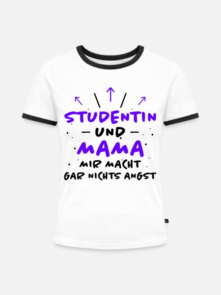 Studentin Spruch Universität Studentin Geschenk - Frauen Kontrast-T-Shirt - Weiß/Schwarz