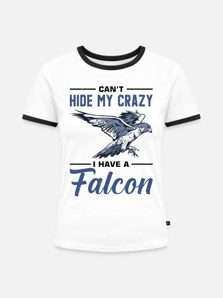 Falke Falkner Spruch - Frauen Kontrast-T-Shirt - Weiß/Schwarz