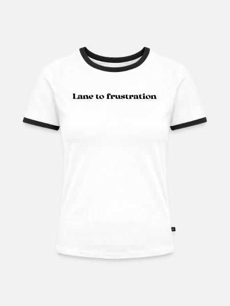 Bowling - Lane to frustration - Frauen Kontrast-T-Shirt - Weiß/Schwarz