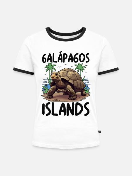 Galapagos Islands - Frauen Kontrast-T-Shirt - Weiß/Schwarz