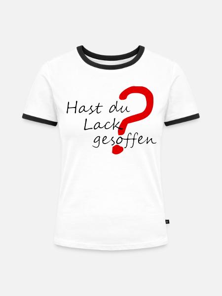 Lack gesoffen - Frauen Kontrast-T-Shirt - Weiß/Schwarz