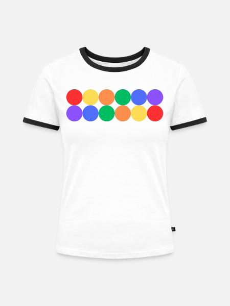 Rainbow Pride - Frauen Kontrast-T-Shirt - Weiß/Schwarz