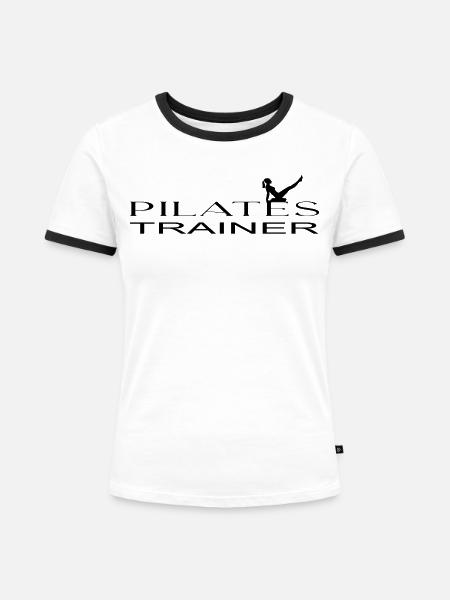 Pilates trainer - Frauen Kontrast-T-Shirt - Weiß/Schwarz